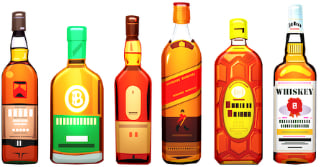 Graphic of different alcohol bottles