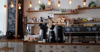 lone worker working in a coffee shop