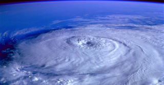 View from above a hurricane cloud