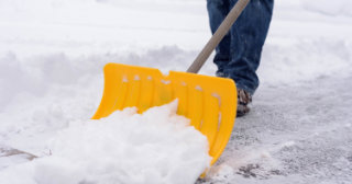 Yellow Shovel, clearing snow from a pathway